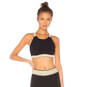 Free People Black and Gold Sports Bra